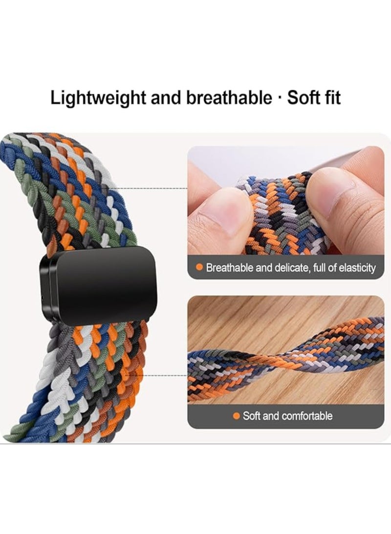 بيلينجدون BEILINGDUNسوار متوافق مع ساعة ابل 46 ملم 45 ملم 44 ملم 42 ملم 41 ملم 40 ملم، سوار رياضي مضفر نايلون مرن قابل للتعديل بابزيم مغناطيسي لسلسلة اي ووتش 9/8/7/6/SE/5/4أسود - Image 5